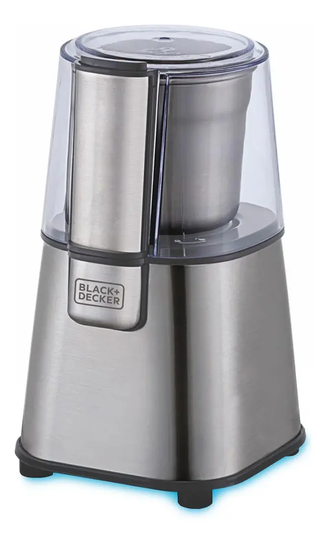 Moedor de cafe e graos Black Decker MG200 inox prateado